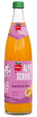 Produktbild: Wolfra Alpenschorle Maracuja 20x0,5l Pfd.