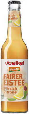 Produktbild: Voelkel Fairer Eistee Pfirsich Zitrone 0,33l MW
