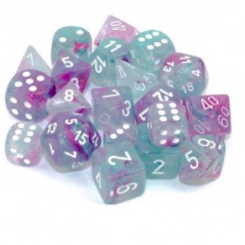 Chessex Set 10x W10 - Nebula TM Wisteria/white Luminary (10 Würfel)