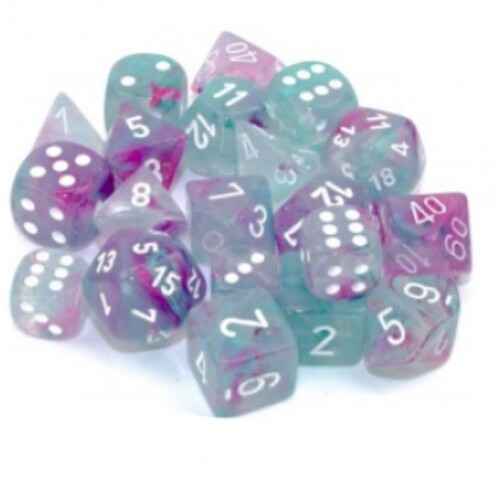 Chessex Set 10x W10 - Nebula TM Wisteria/white Luminary (10 Würfel)