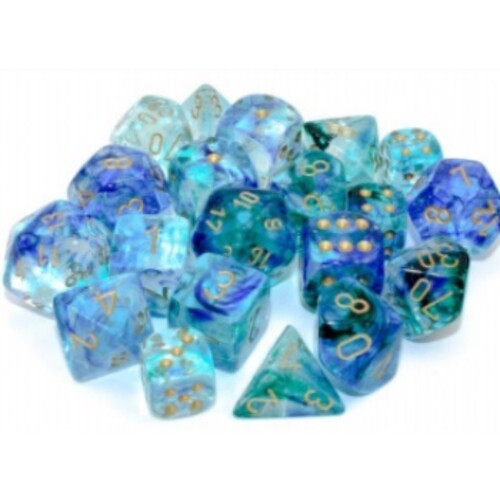 Chessex 12mm W6 - Nebula TM Oceanic/gold Luminary Dice Block™ (36 dice)