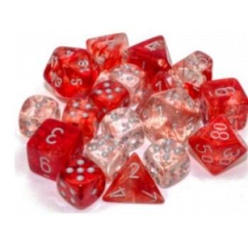 Chessex Set 10x W10 - Nebula TM Red/Silver Luminary (10 Würfel)