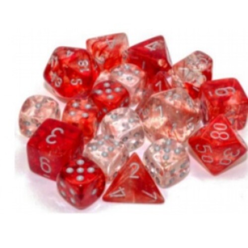 Chessex Set 10x W10 - Nebula TM Red/Silver Luminary (10 Würfel)