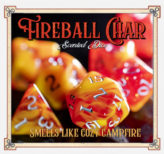 Scented Dice Fireball Char (Duftwürfel)
