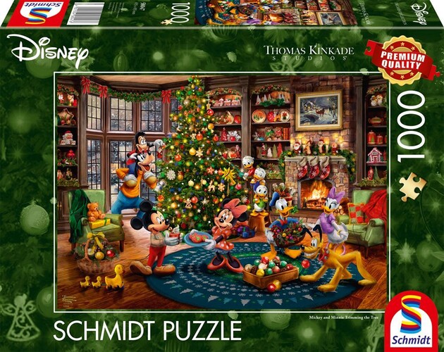 Thomas Kinkade Studios: Disney Dreams Collection - Mickey and Minnie Trimming the Tree, 1.000 Teile Puzzle