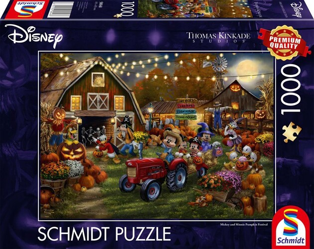 Thomas Kinkade Studios: Disney Dreams Collection - Mickey and Minnie Pumpkin Festival, 1.000 Teile Puzzle