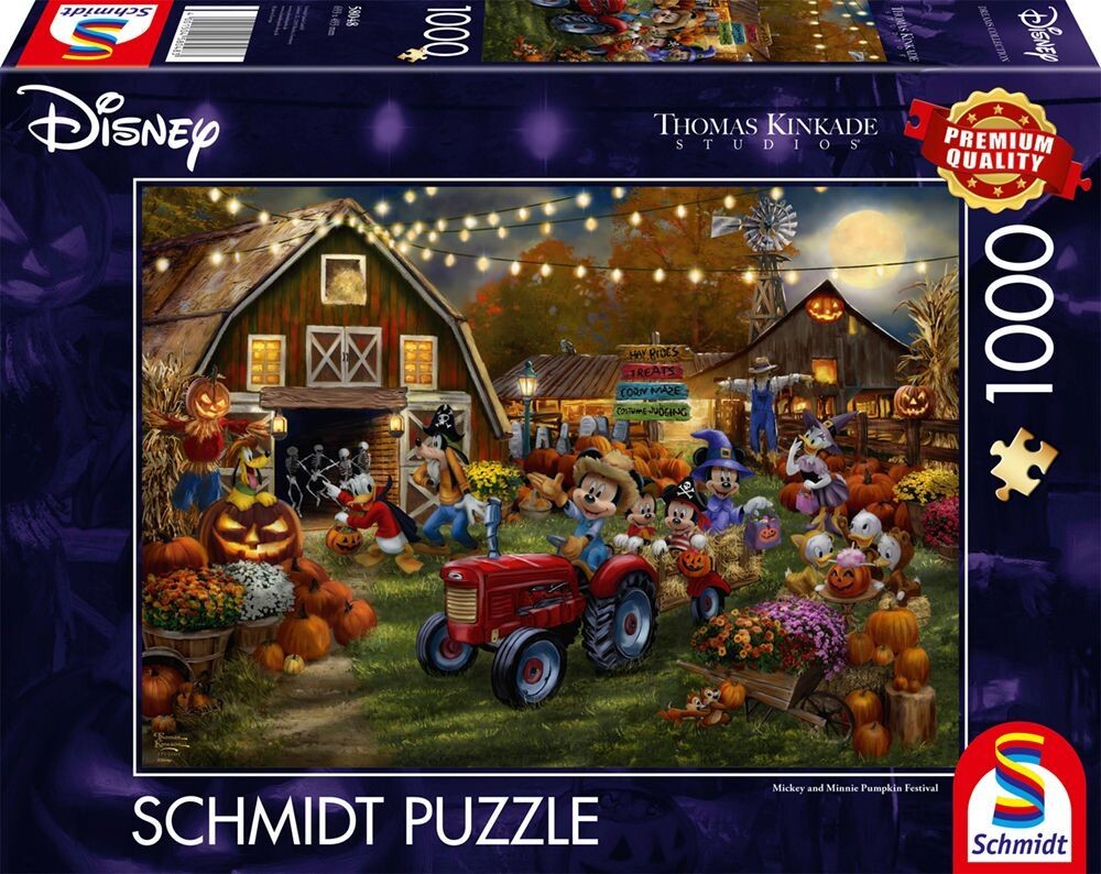 Thomas Kinkade Studios: Disney Dreams Collection - Mickey and Minnie Pumpkin Festival, 1.000 Teile Puzzle