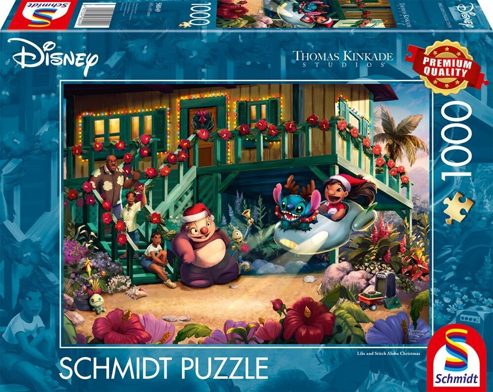 Thomas Kinkade Studios: Disney Dreams Collection - Lilo and Stitch Aloha Christmas, 1.000 Teile Puzzle