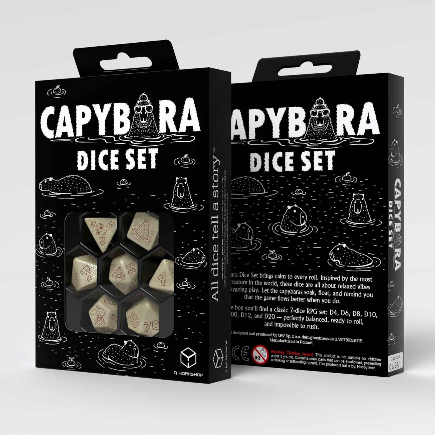 Capybara Dice Set: Sleepie