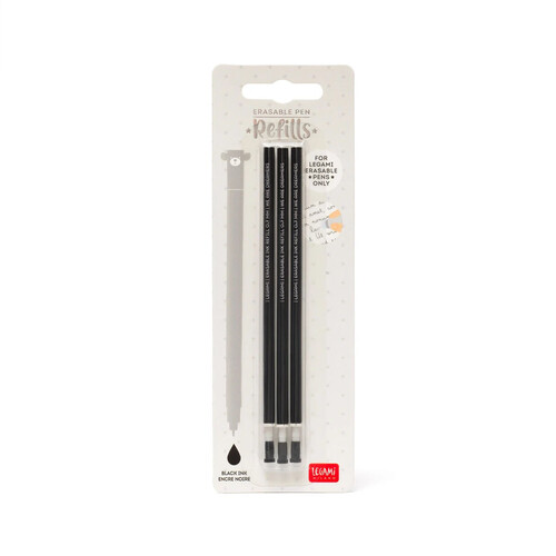 Set mit 3 Nachfüllminen für löschbare Gelstifte - Schwarze Tinte - Erasable Pen