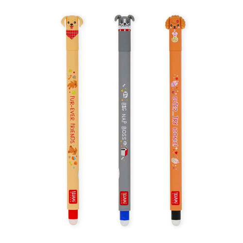 Set mit 3 Löschbaren Gelstiften - Erasable Pen - Fur-ever Friends (Limited Edition)