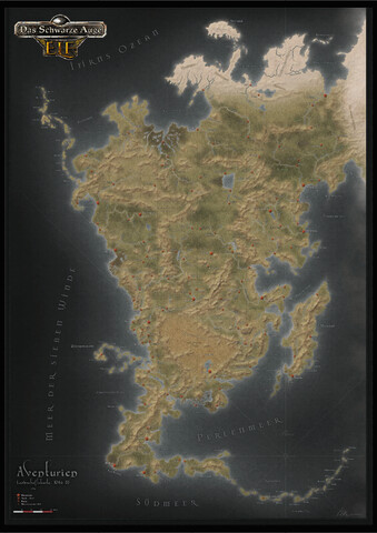 DSA Das schwarze Auge - Das Schwarze Auge ELF: Aventurien Stoffkarte